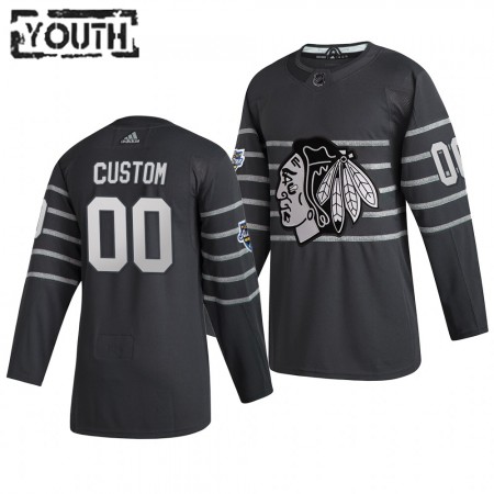 Chicago Blackhawks Personalizado Grijs Adidas 2020 NHL All-Star Authentic Shirt - Kinderen